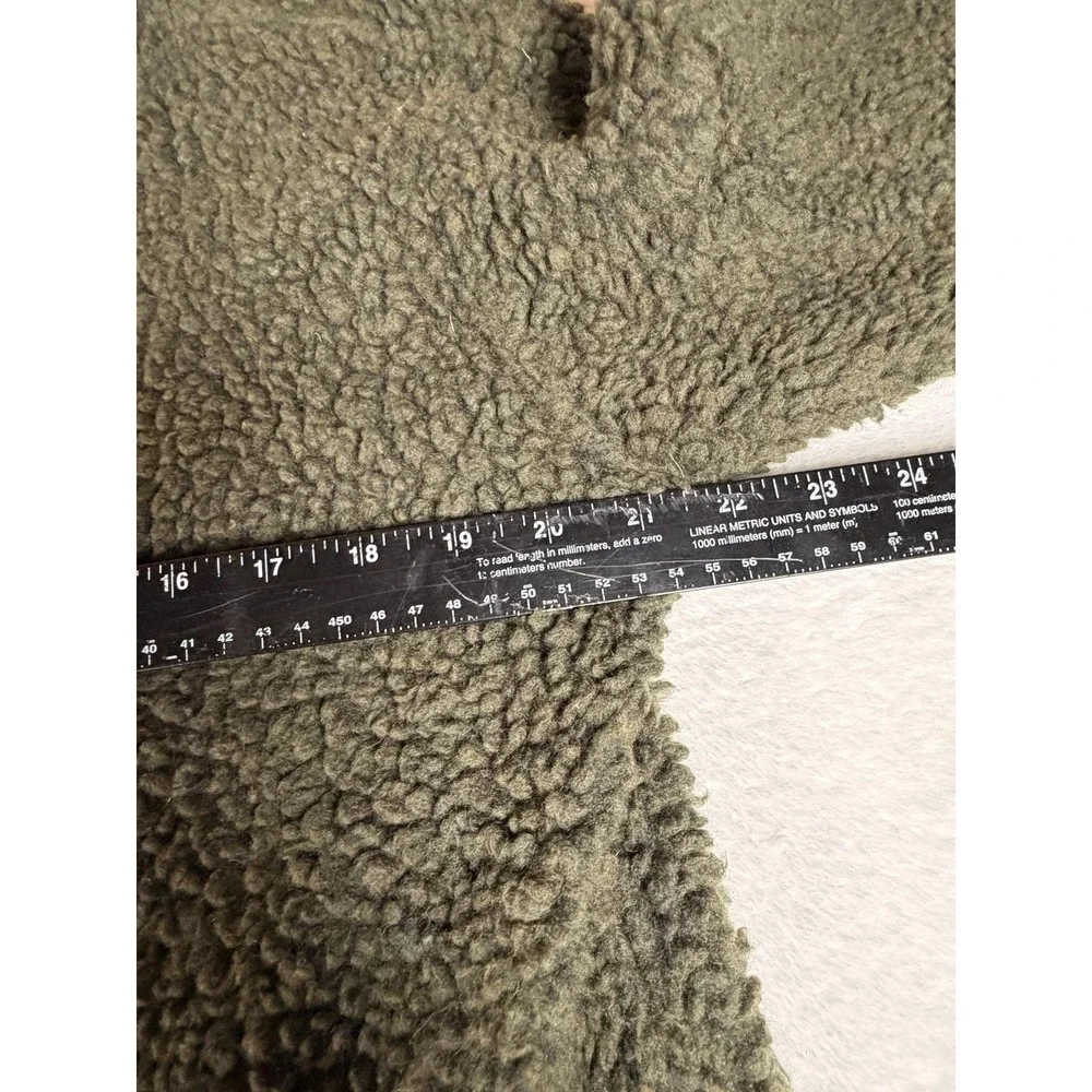 Toad&Co Coat Womens Medium‎ Green Wool Fleece Long Snap Front Sherpa Cozy